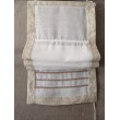 Paire de Stores Bâteau Lin Blanc Côtés Naturels + Croquet 45 x 150 Rideau N°322