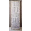 Paire de Stores Bâteau Lin Blanc Côtés Naturels + Croquet 45 x 150 Rideau N°322
