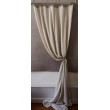 Paire de Rideaux Beige Pois Blancs EN FIL D'INDIENNE Anneaux 110 x 280  N°405