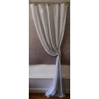 Paire de Rideaux Voile Mousseline Blanc Pois Gris 110 X 280 EN FIL D'INDIENNE  N°407