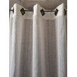 Voilage LIN Rayé Blanc/Beige Oeillets 150X270 Rideau N°440