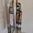 Foulard n°201 Viscose 80% - Soie 20% - 90x190 Bord Kaki