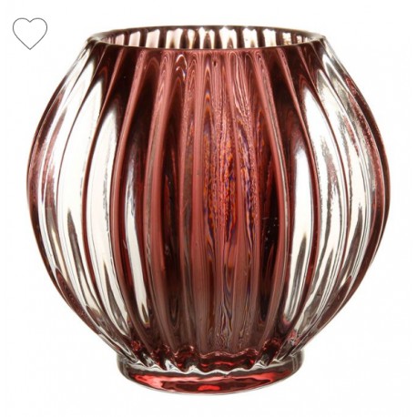 Photophore  PRISCA Brun D9 X H8.5CM - COTE TABLE