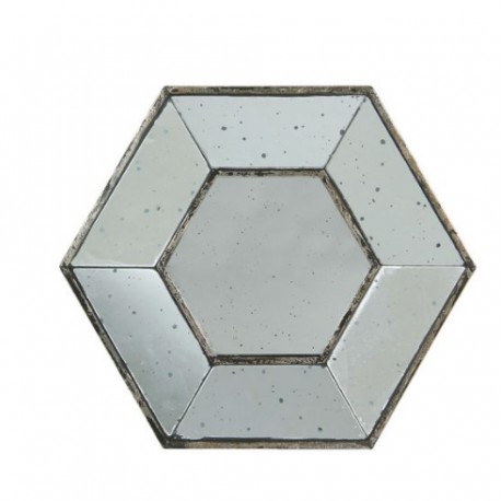 Miroir HEXAGONAL Antique 53 x 53 x 4cm - COTE TABLE