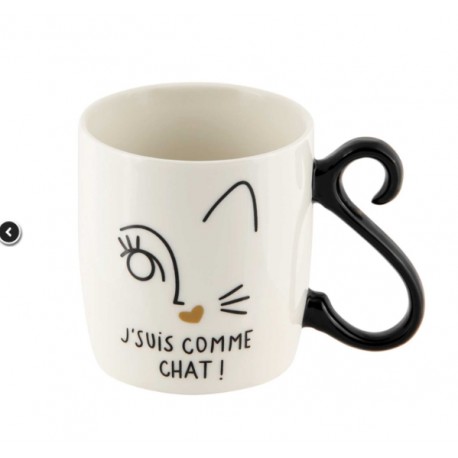 Mug HOUBA J'SUIS COMME CHAT/BLANC - DERRIERE LA PORTE dlp