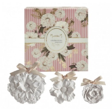 Coffret de 3 fleurs parfumées Célébrations Exquises - Fleur de Coton - MATHILDE M