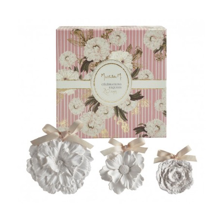 Coffret de 3 fleurs parfumées Célébrations Exquises - Fleur de Coton - MATHILDE M