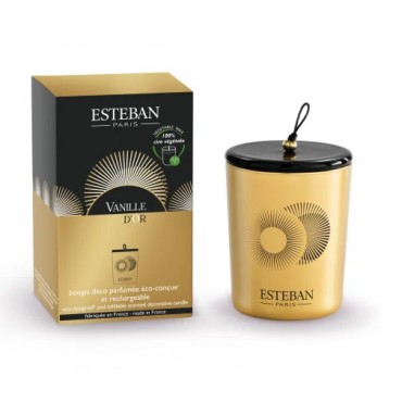 Bougie Déco VANILLE d'OR 180g rechargeable - ESTEBAN