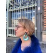 Clips EVIAN turquoise givré - Francine BRAMLI Paris Bijoux