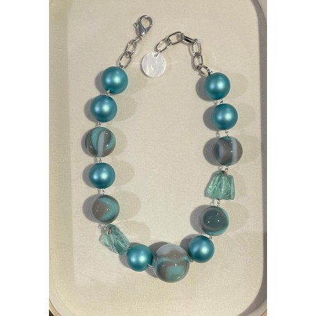 Collier BOGOTA Bleu Turquoise - FRANCINE BRAMLI PARIS Bijoux