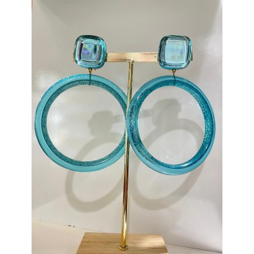 L'EPOUSTOUFLANTE Turquoise, Cabochon Miroir - Francine BRAMLI Paris Bijoux