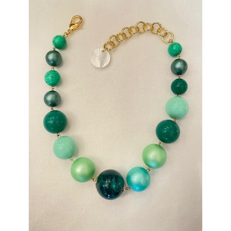 Collier LAGON Vert perles nacrées- FRANCINE BRAMLI PARIS Bijoux