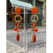 SOFIA doré & orange - Francine BRAMLI Paris, boucles d'oreilles à clips