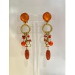 SOFIA doré & orange - Francine BRAMLI Paris, boucles d'oreilles à clips