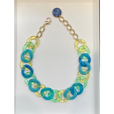 KOURTY Maillons Turquoise, vert & jaune - Francine BRAMLI PARIS Bijoux