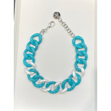 KOURTY Maillons Turquoise & nacré - Francine BRAMLI PARIS, Collier