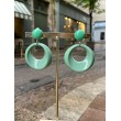 EVIAN Vert lichen - Francine BRAMLI Paris boucles d'oreilles