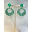 EVIAN Vert lichen - Francine BRAMLI Paris boucles d'oreilles