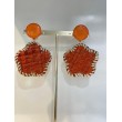 ETOILE ramboutan Brun/orange - Francine BRAMLI Paris boucles d'oreilles