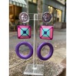 DORIS Mauve/rose - Francine BRAMLI Paris boucles d'oreilles