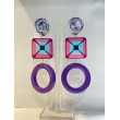 DORIS Mauve/rose - Francine BRAMLI Paris boucles d'oreilles