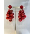 GRAPPE Rouge - Francine BRAMLI Paris boucles d'oreilles