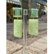 BIC Vert amande moucheté craquelé - Francine BRAMLI Paris boucles d'oreilles