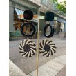 PLAYA Raphia Noir/Naturel - Francine BRAMLI Paris boucles d'oreilles