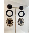 PLAYA Raphia Noir/Naturel - Francine BRAMLI Paris boucles d'oreilles