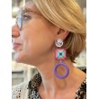 DORIS Mauve/rose - Francine BRAMLI Paris boucles d'oreilles
