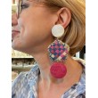 ETOILE Ramboutan Bleu/framboise - Francine BRAMLI ParIs boucles d'oreilles