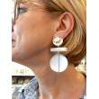 BERTINE Gris blanc - Francine BRAMLI Paris Boucles d'oreilles