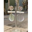 BERTINE Gris blanc - Francine BRAMLI Paris Boucles d'oreilles