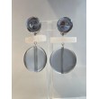 BERTINE Gris blanc - Francine BRAMLI Paris Boucles d'oreilles