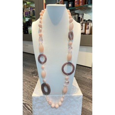 Sautoir ALMAN Rose poudré - FRANCINE BRAMLI PARIS collier