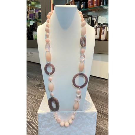 Sautoir ALMAN Rose poudré - FRANCINE BRAMLI PARIS collier