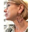DELIA rose fleuri acétate - Francine BRAMLI Paris, boucles d'oreilles