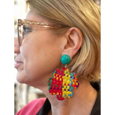 TREFLE Multico Cabochon vert - Francine BRAMLI Paris