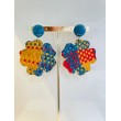 TREFLE Bleu, Jaune, Rouge Cabochon Bleu - Francine BRAMLI Paris