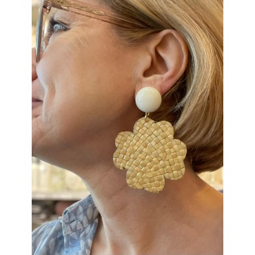 TREFLE Naturel Cabochon Ivoire - Francine BRAMLI Paris