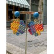 TREFLE Bleu, Jaune, Rouge Cabochon Bleu - Francine BRAMLI Paris