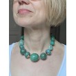 Collier DYLAN Vert perles pierres & Galuchat - FRANCINE BRAMLI Paris