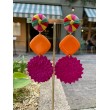 PLAGE Raphia Fuchsia orange - Francine BRAMLI Paris