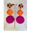 PLAGE Raphia Fuchsia orange - Francine BRAMLI Paris