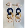 KARINA Maillons Bleu, doré, rose poudré nacré - Francine BRAMLI Paris