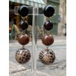 AMINA 3 perles marron & ethnique - Francine BRAMLI Paris