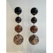 AMINA 3 perles marron & ethnique - Francine BRAMLI Paris