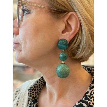 DANILA vert et perle en cuir de Galuchat - Francine BRAMLI Paris