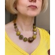 Collier SEKOU perles kaki & Agate - FRANCINE BRAMLI Paris