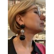 MALIA 2 perles Noir & gris - Francine BRAMLI Paris